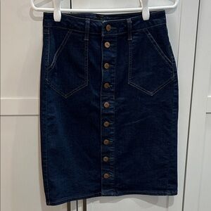 1822 Denim Dark Blue Button-Front Pencil Skirt Size 4